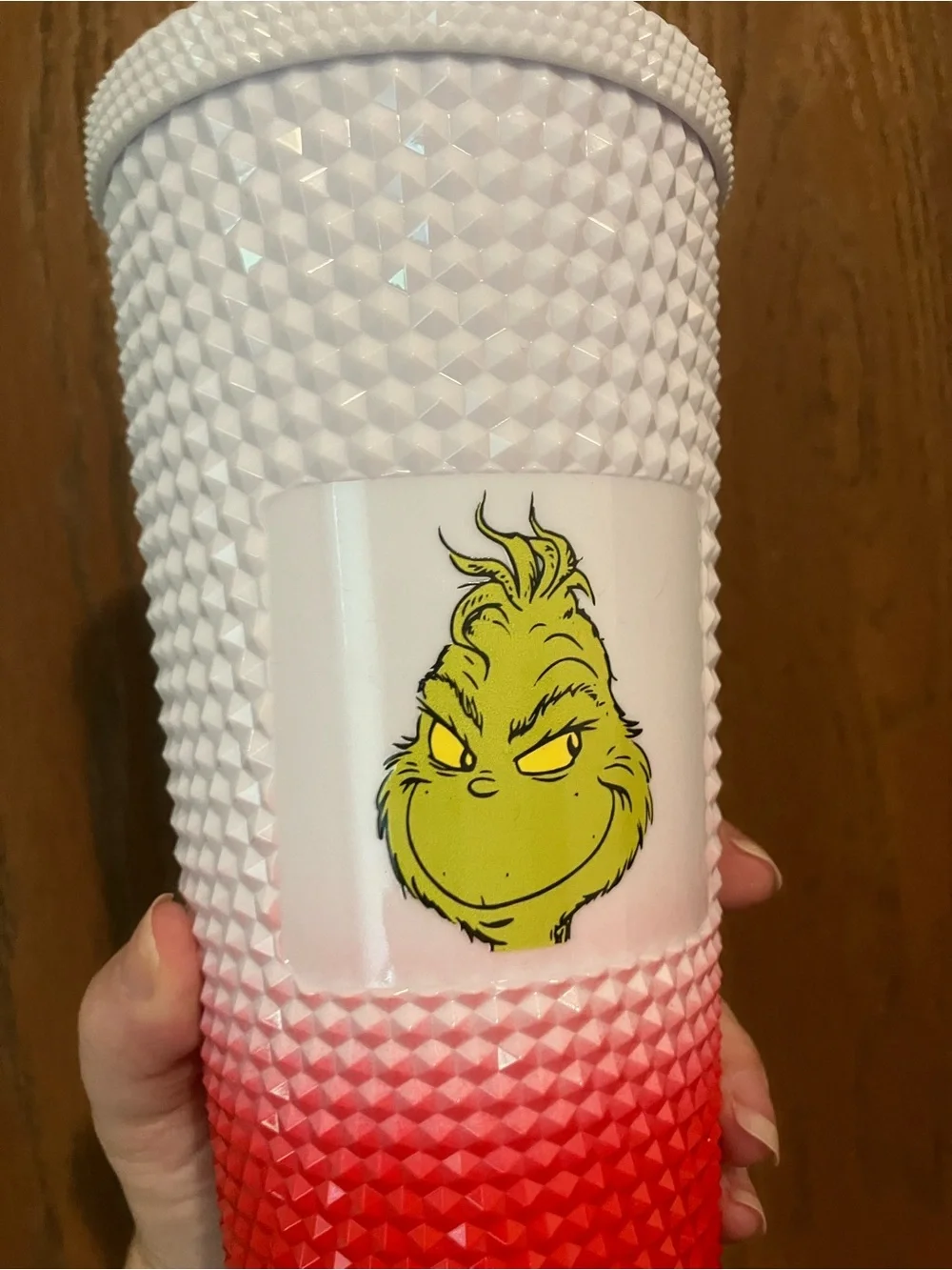 Grinch studded tumbler
